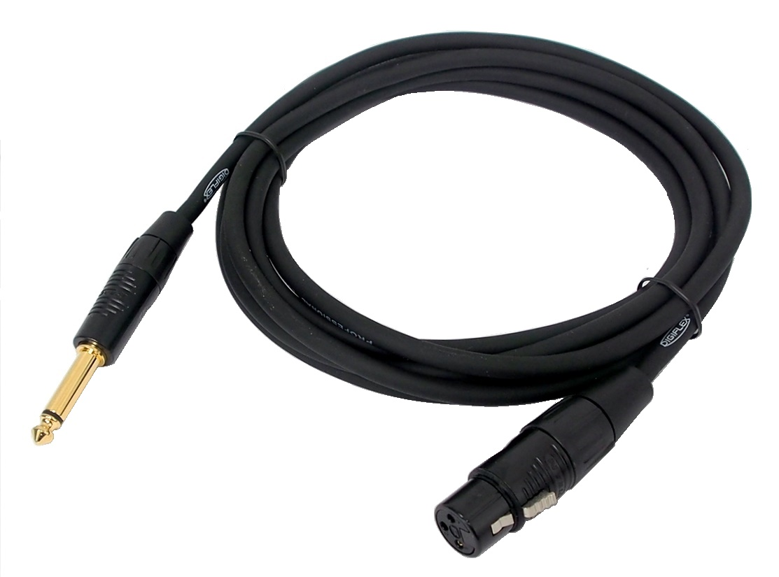 Câble Digiflex XLR fem. à 1/4'' mâle mono - 10'