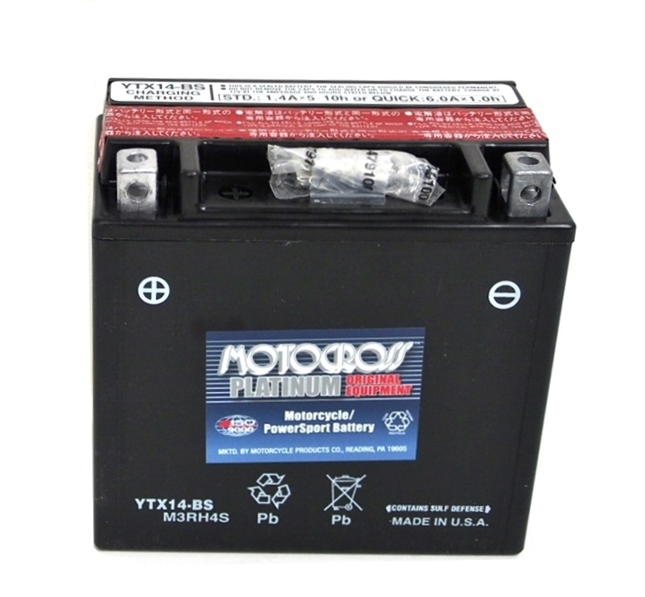 BATTERIE MOTOCROSS 14 Ah 220 CCA - YTX14-BS