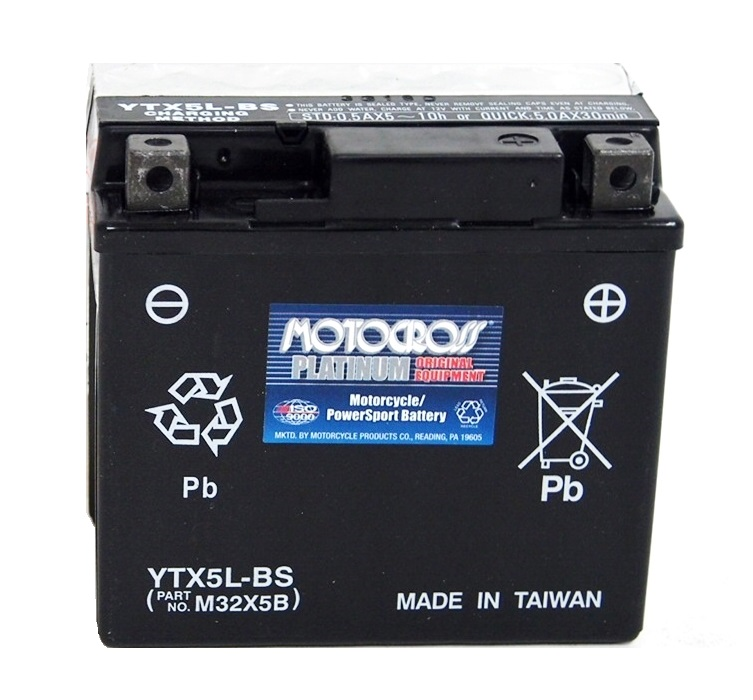BATTERIE MOTOCROSS 5 Ah 80 CCA - YTX5L-BS