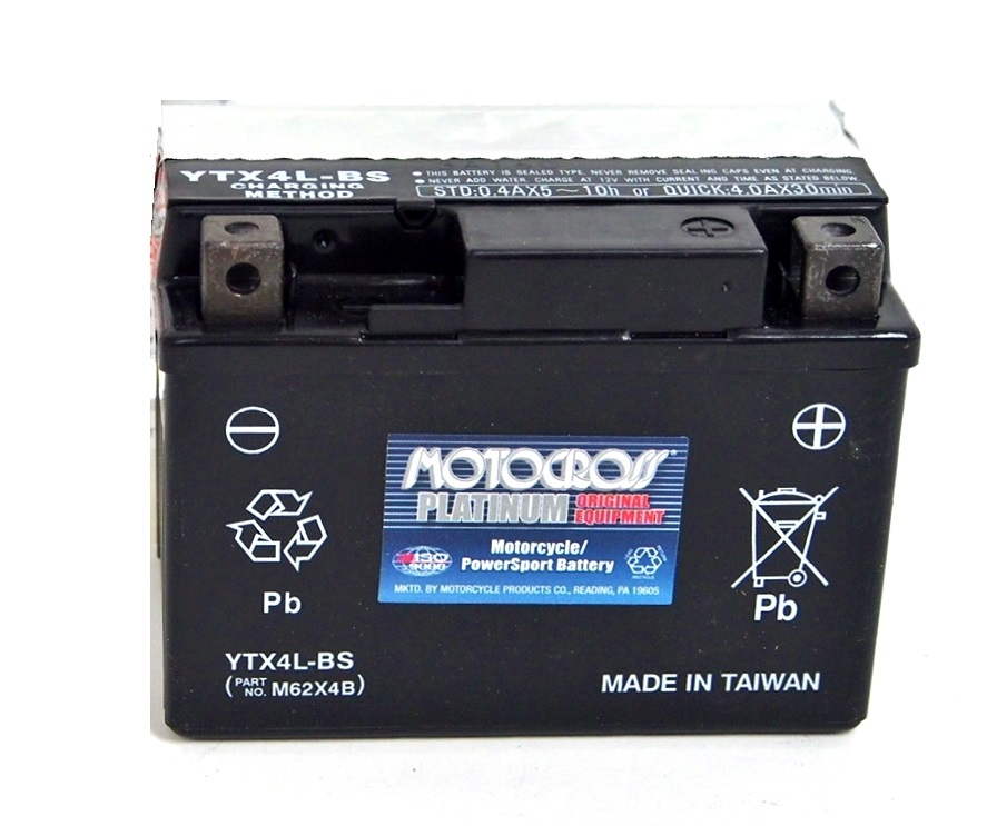 BATTERIE MOTOCROSS 4 Ah 50 CCA - YTX4L-BS