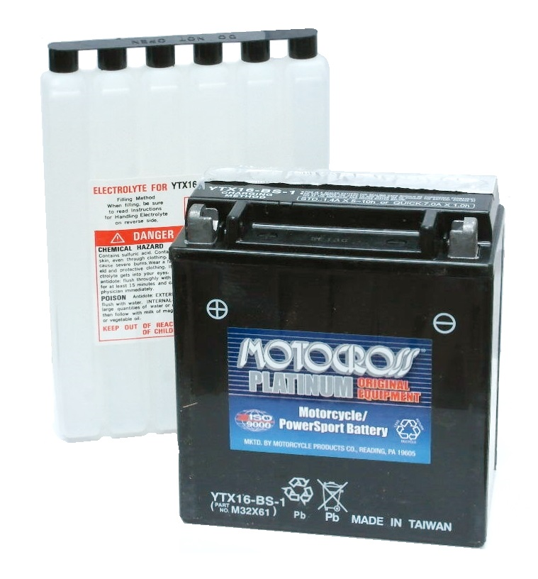 BATTERIE MOTOCROSS 12V 14Ah 230 CCA - YTX16-BS-1
