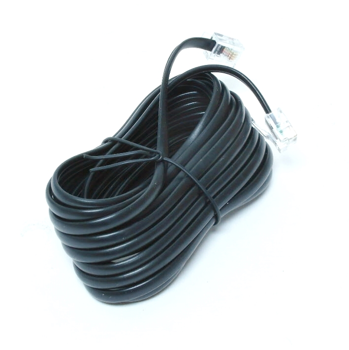 Câble téléphonique noir - 15 pieds