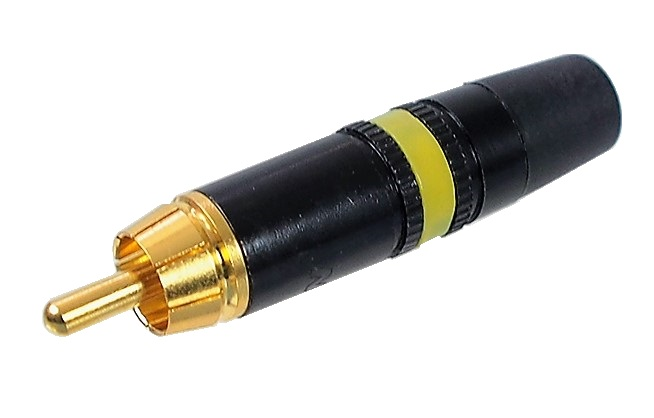Connecteur RCA Neutrik mâle jaune à souder