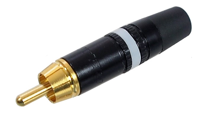 Connecteur RCA Neutrik mâle blanc à souder