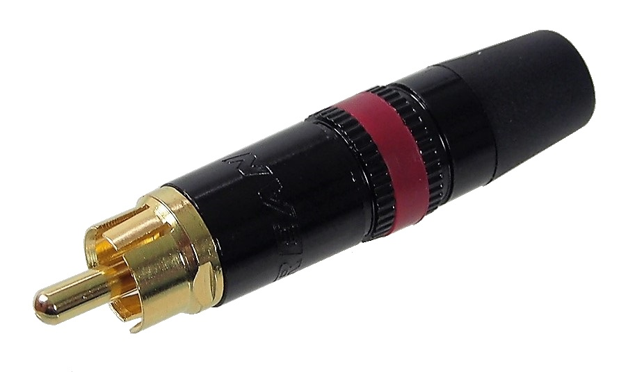 Connecteur RCA Neutrik mâle rouge à souder