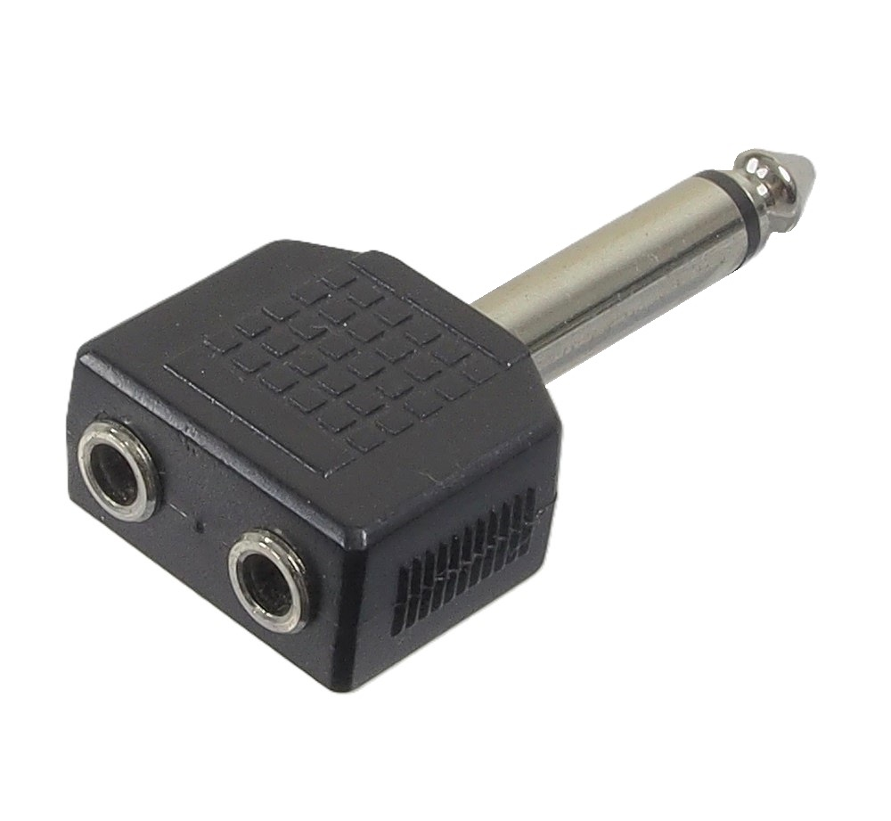 Adaptateur audio 1/4" mâle mono à 2x1/8" fem. mono