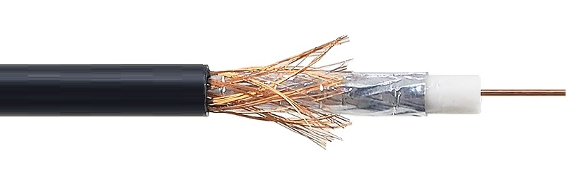 Câble coaxial RG-6 noir 95% blindé