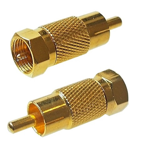 Adaptateur RCA mâle à une connexion F mâle