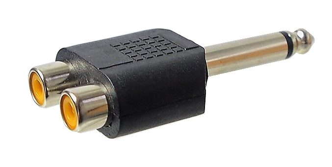 Adaptateur1/4" mâle mono à 2 x RCA femelle