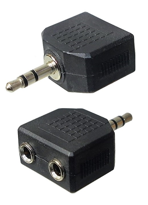 Adaptateur 1/8" male stéréo à 2x1/8" fem. stéréo