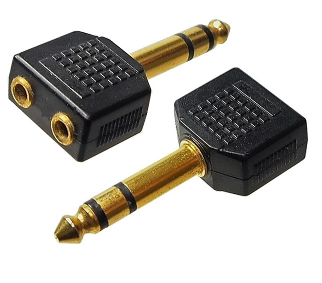 Adaptateur audio 1/4" (6.35mm) à 2 x1/8" (3.5mm)