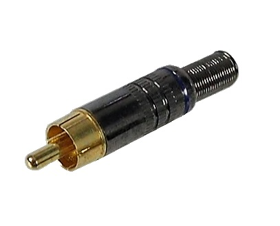 Connecteur RCA mâle bleu à souder