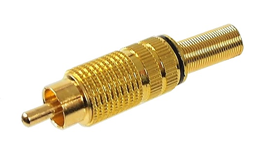 Connecteur RCA mâle noir à souder - 6 mm