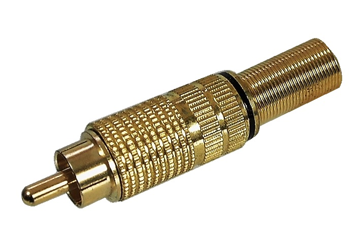 Connecteur RCA mâle noir à souder - 8 mm