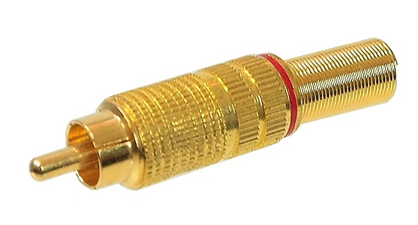 Connecteur RCA mâle rouge à souder - 8 mm