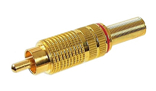 Connecteur RCA mâle rouge à souder - 6 mm