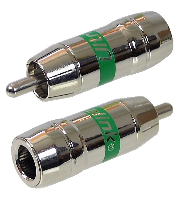 Connecteur RCA mâle vert pour RG-6