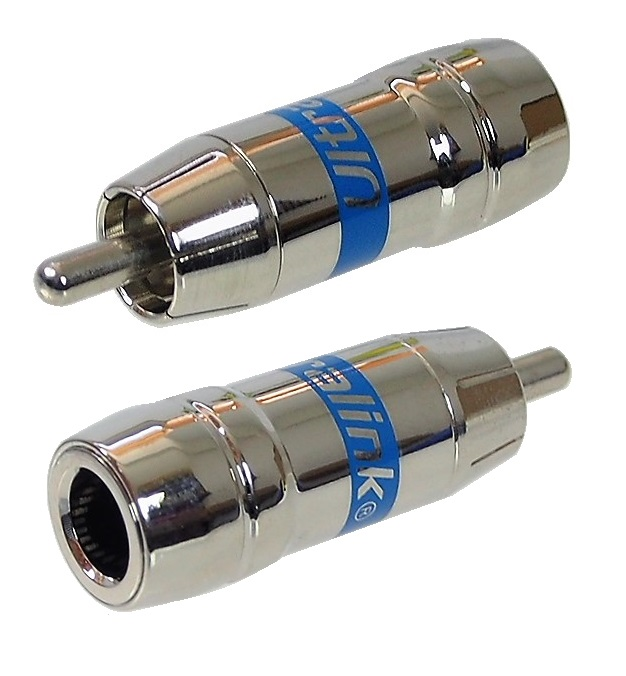 Connecteur RCA mâle bleu pour RG-6