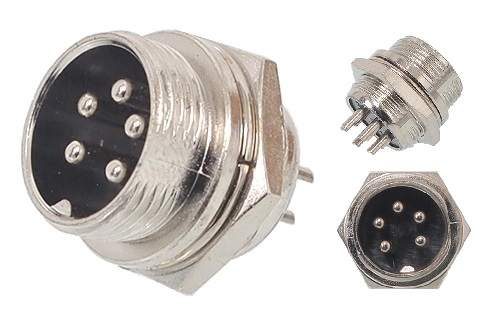 Connecteur mâle châssis à 5 contacts