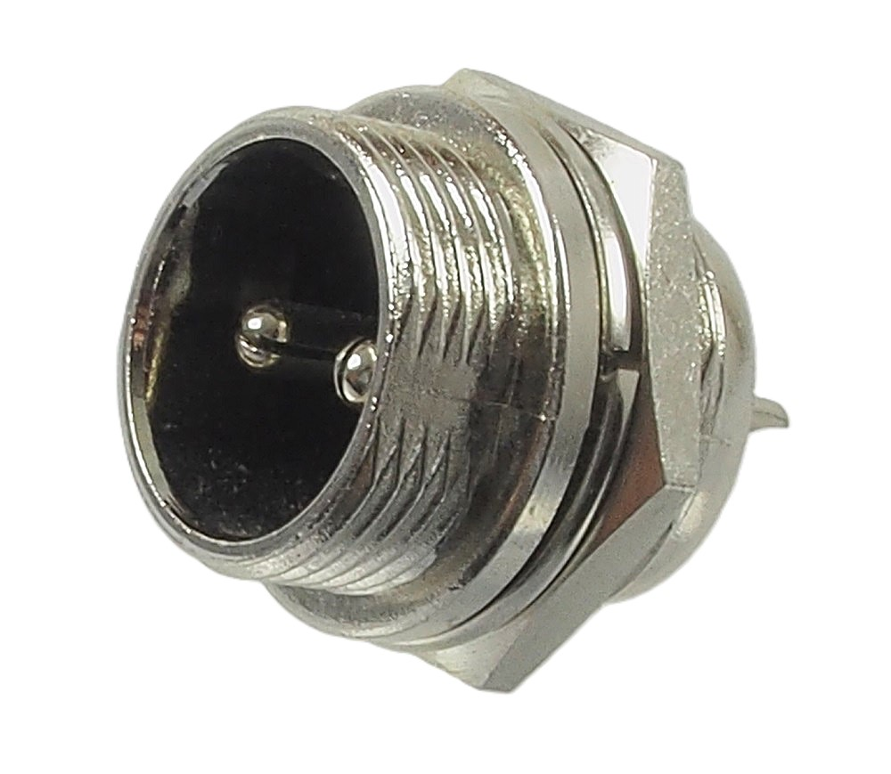 Connecteur mâle châssis à 2 contacts