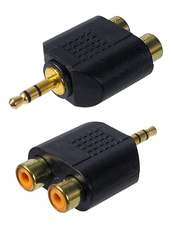 Adaptateur 1/8" mâle stéréo à 2 RCA femelle