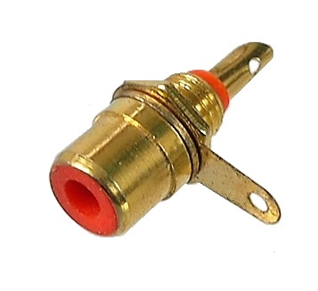 Connecteur RCA châssis femelle rouge à souder