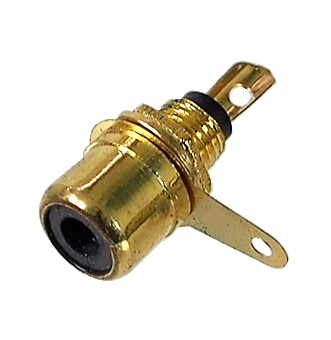 Connecteur RCA châssis femelle noir à souder