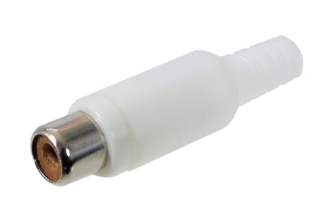 Connecteur RCA femelle blanc à souder