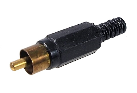 Connecteur RCA mâle noir à souder