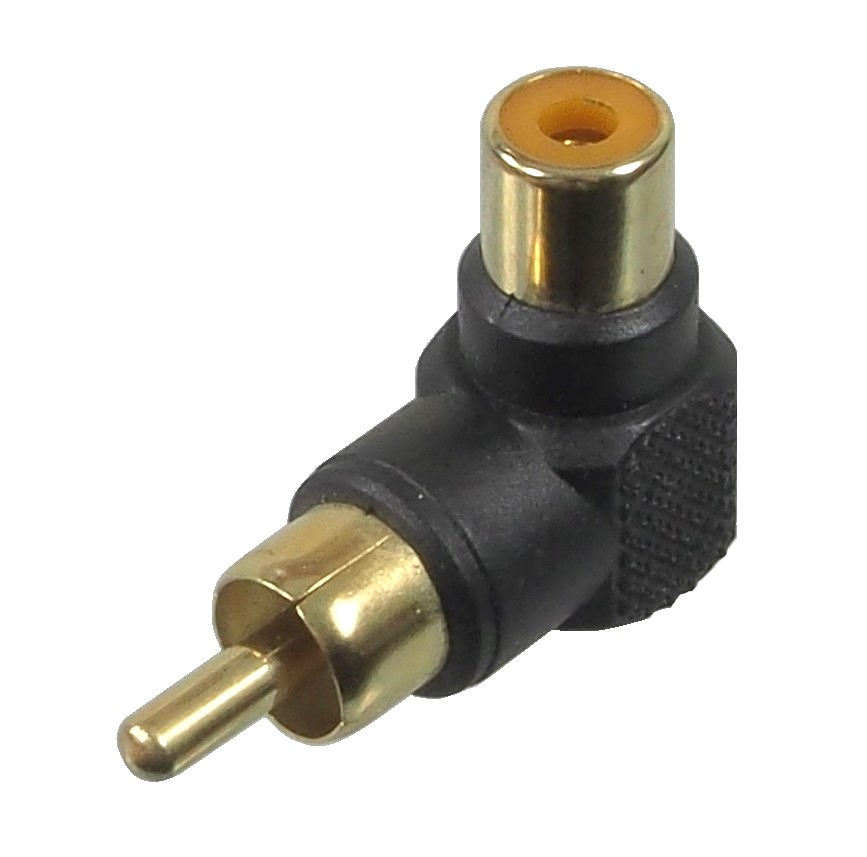Connecteur RCA mâle / femelle 90 degrés