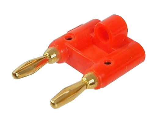 Connecteur banane mâle double rouge