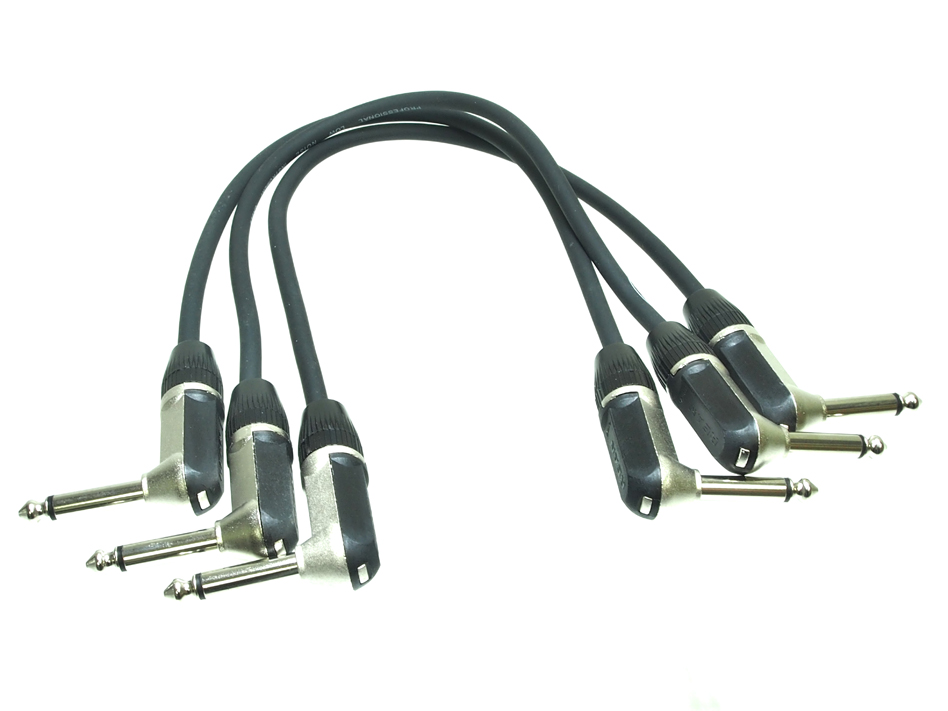 Ensemble de 3 câbles Digiflex 90° fiches 1/4" mono