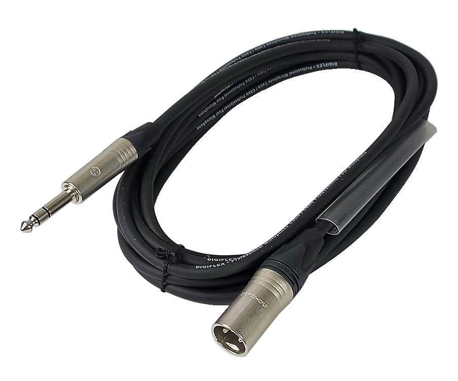 Câble Digiflex 1/4" mâle stéréo à XLR mâle - 15'