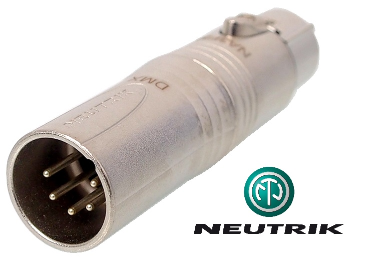 ADAPTATEUR XLR 3 PÔLES FEMELLE - XLR 5 PÔLES MÂLE