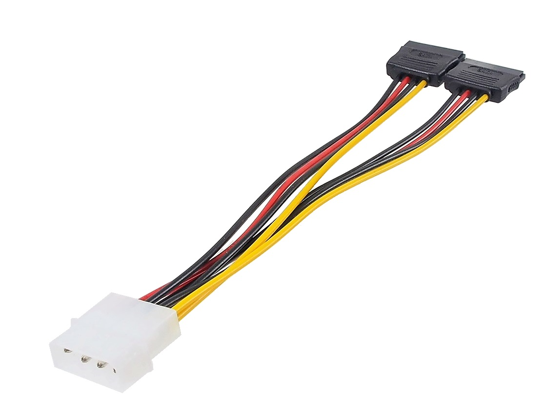Câble adaptateur 2 x SATA à molex 4 contacts