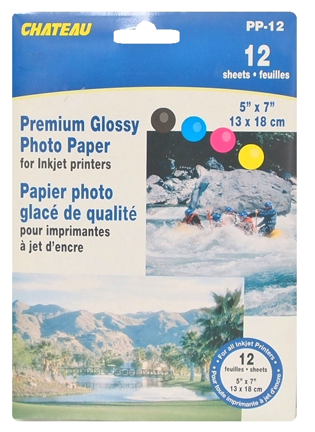 12 papiers photo glacés 5" x 7"