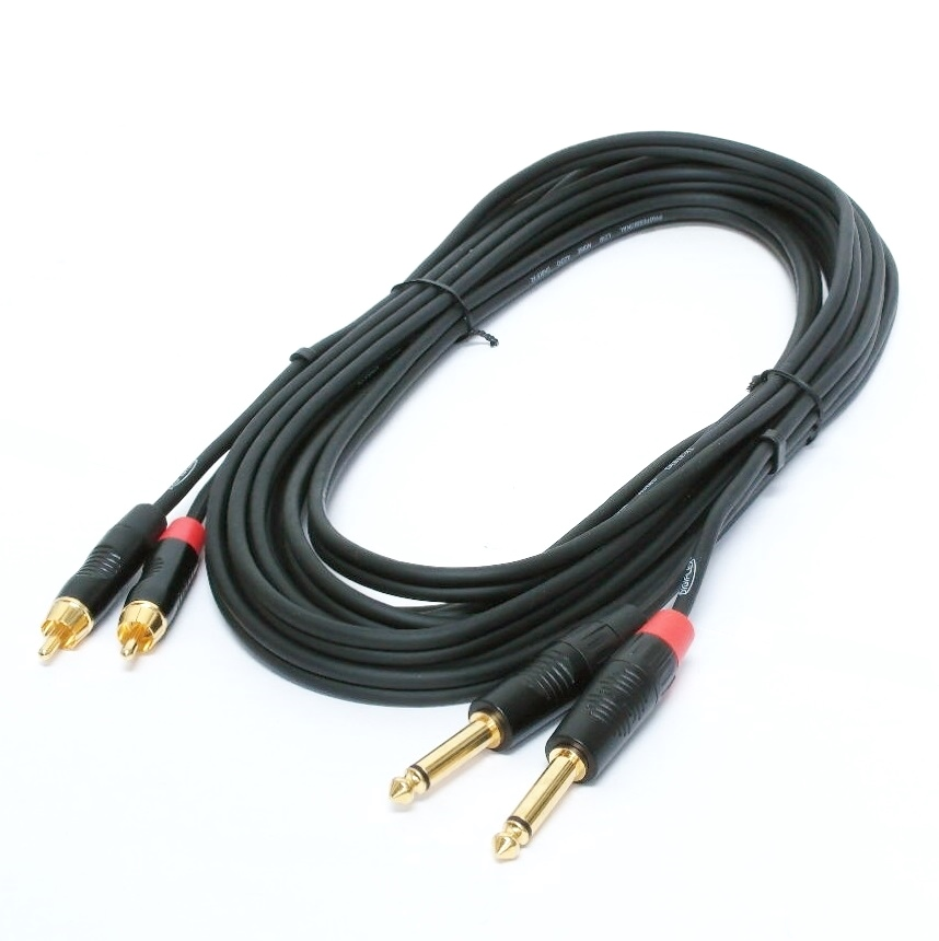 Câble audio 2 X 1/4" mâle mono à 2 X RCA- 20'