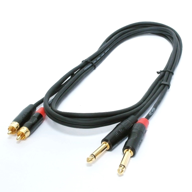 Câble audio fiche 2 X 1/4" mâle mono à 2 X RCA -6'
