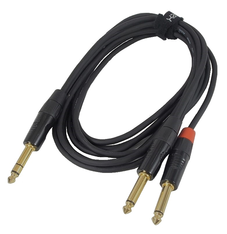 Câble Digiflex 1/4" mâle sté. à 2 X mâle mono 10'
