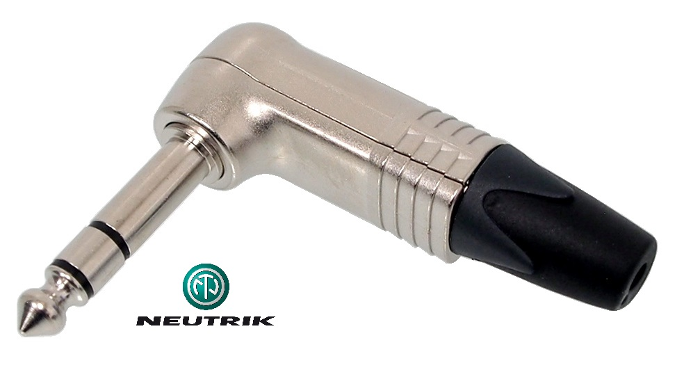 Connecteur Neutrik 1/4" mâle stéréo 90 degrés