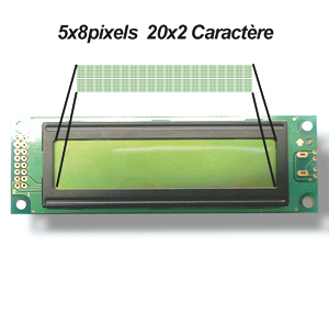 Afficheur LCD sur fond vert