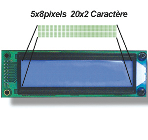 Afficheur LCD avec rétroéclairage bleu