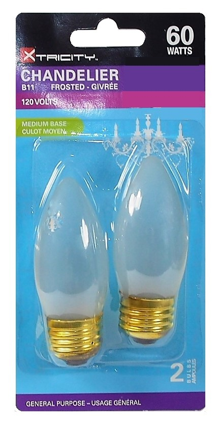 2 ampoules givrées B11 120 Volts - 60 Watts