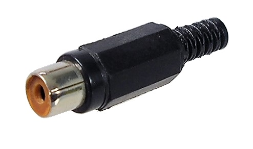 Connecteur RCA femelle noir à souder