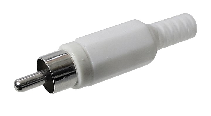 Connecteur RCA mâle blanc à souder