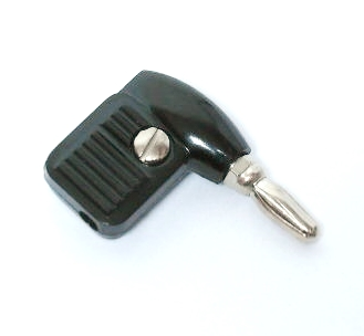 Connecteur banane noir à 90 degrés