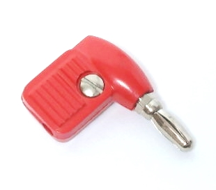 Connecteur banane rouge mâle à 90 degrés