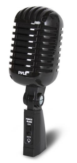 MICROPHONE RÉTRO ARGENT AVEC CÂBLE XLR 16 PIEDS