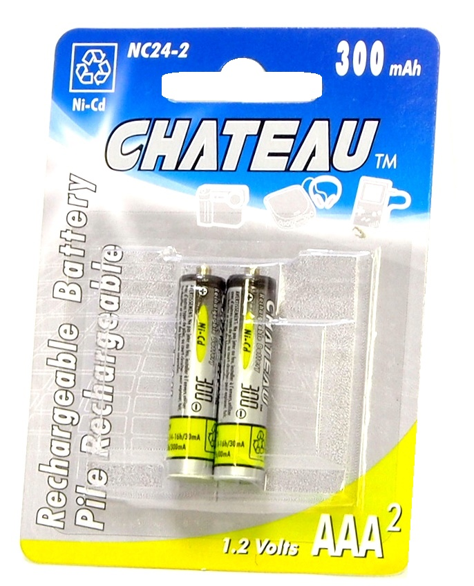 2 PILES RECHARGEABLES 1.2 VOLTS AAA 300 mAH