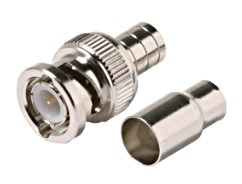 CONNECTEUR BNC MÂLE AVEC BAQUE À SERTIR POUR RG-58